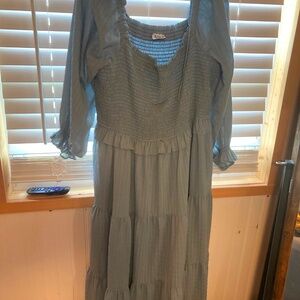 Cornflower Blue Arula Peasant Dress